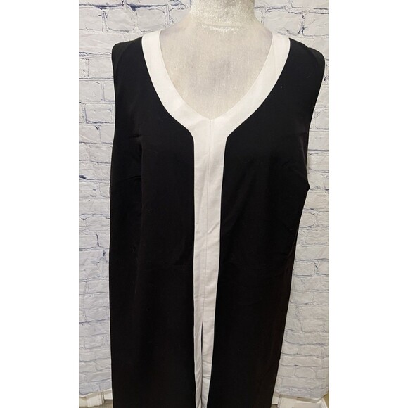 Catherines Womens Dress Black & White Round Neck Lined Sleeveless Plus Size 18W - Picture 2 of 7
